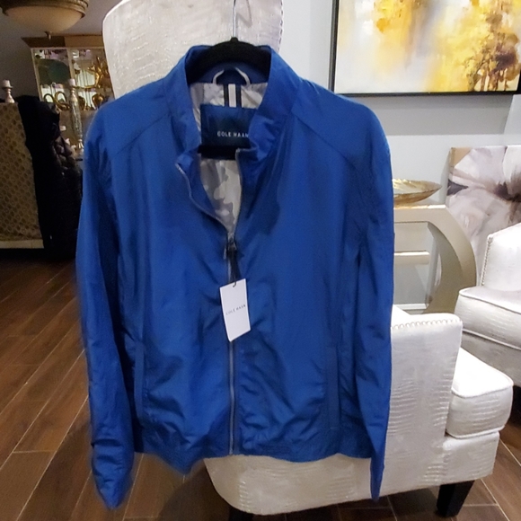 COLE HAAN WINDBREAKER ROYAL BLUE JACKET - Picture 5 of 11